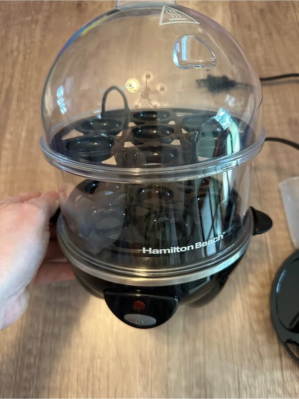 Hamilton Beach Black and Clear Electric Egg Cooker